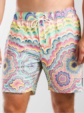 RVCA Multicolor Kelsey Stretch Pattern Swim Trunks